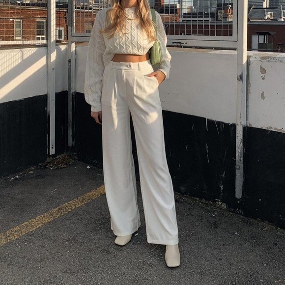#29❤️ NWOT Huxley Wide Leg Pants in White - Picture 7 of 7